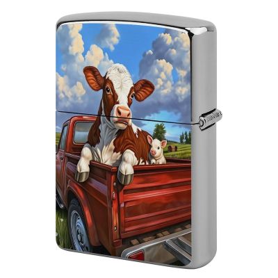 CASOWAT Cute Cow Lighter Case - Cool Novelty Lighter Cover for Men, Father, Boyfriend, Husband | Everyday Carry Gift for Outdoor Hiking & Camping