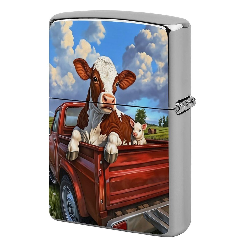 CASOWAT Cute Cow Lighter Case - Cool Novelty Lighter Cover for Men, Father, Boyfriend, Husband | Everyday Carry Gift for Outdoor Hiking & Camping