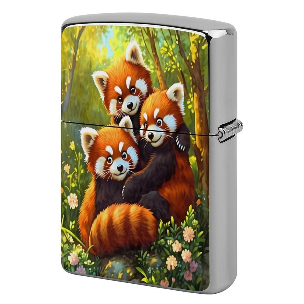 CASOWAT Red Pandas Lighter Case - Cool Novelty Lighter Cover for Men, Father, Boyfriend, Husband | Everyday Carry Gift for Outdoor Hiking & Camping