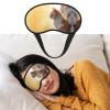 Orange Cat Eye Mask for Sleeping Soft Satin Sleep Shade Cover Blindfold with Elastic Strap Travel Nap Blackout Eye Shade Cover for Women Men view 2
