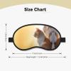 Orange Cat Eye Mask for Sleeping Soft Satin Sleep Shade Cover Blindfold with Elastic Strap Travel Nap Blackout Eye Shade Cover for Women Men view 3