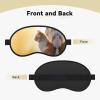 Orange Cat Eye Mask for Sleeping Soft Satin Sleep Shade Cover Blindfold with Elastic Strap Travel Nap Blackout Eye Shade Cover for Women Men view 4