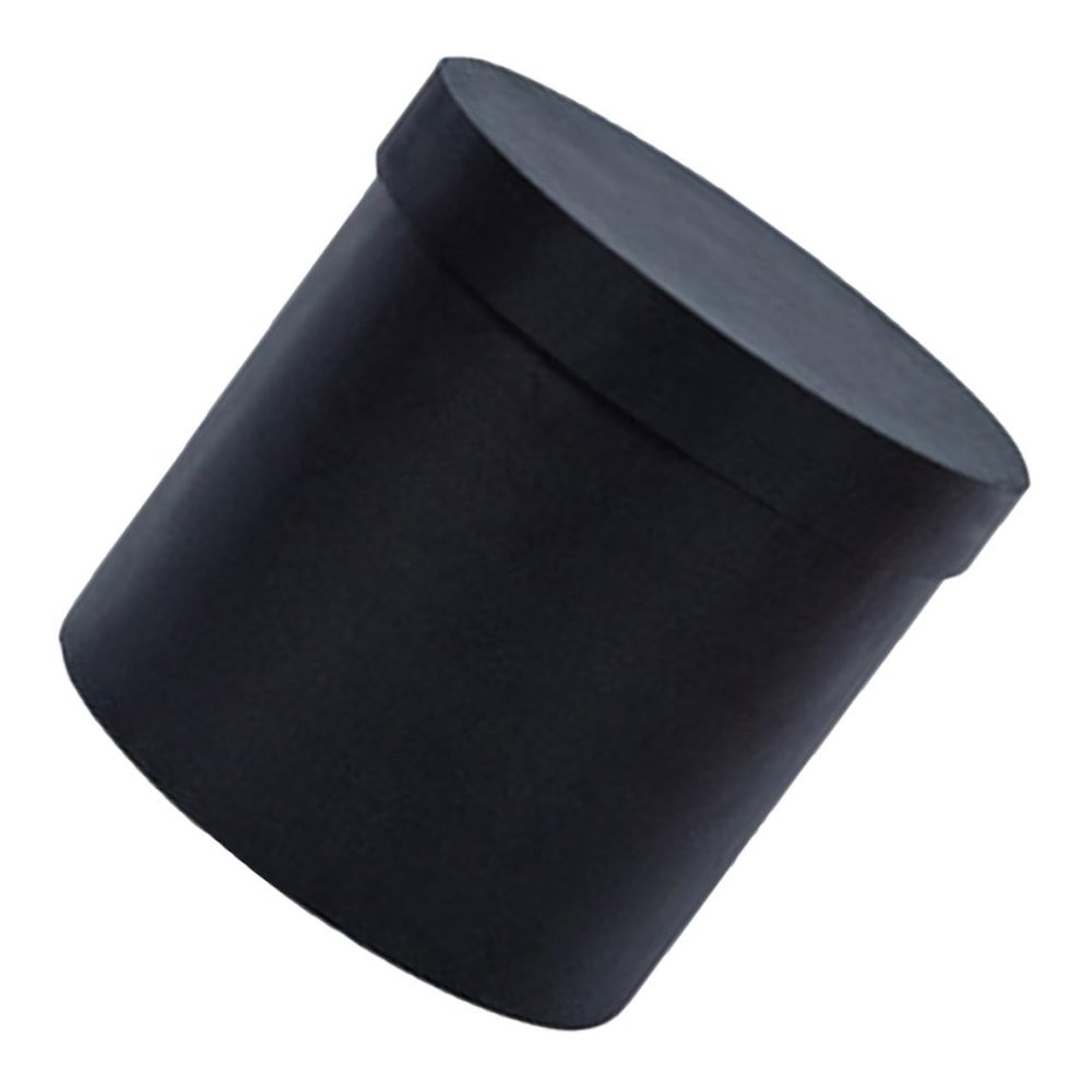 Abaodam Round Bouquet Paperboard Flower Box with Lid, Mini Floral Cylinder Packaging Bucket for Wedding and Bouquet Arrangements, Black Wrapping Supplies