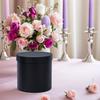 Abaodam Round Bouquet Paperboard Flower Box with Lid, Mini Floral Cylinder Packaging Bucket for Wedding and Bouquet Arrangements, Black Wrapping Supplies view 4