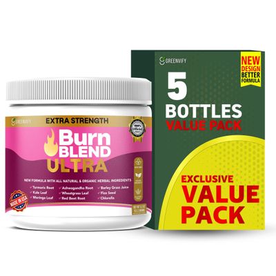 Extra Strength Burn Blend Powder, All Natural & Organic Herbal Ingredients, Vegan (5)