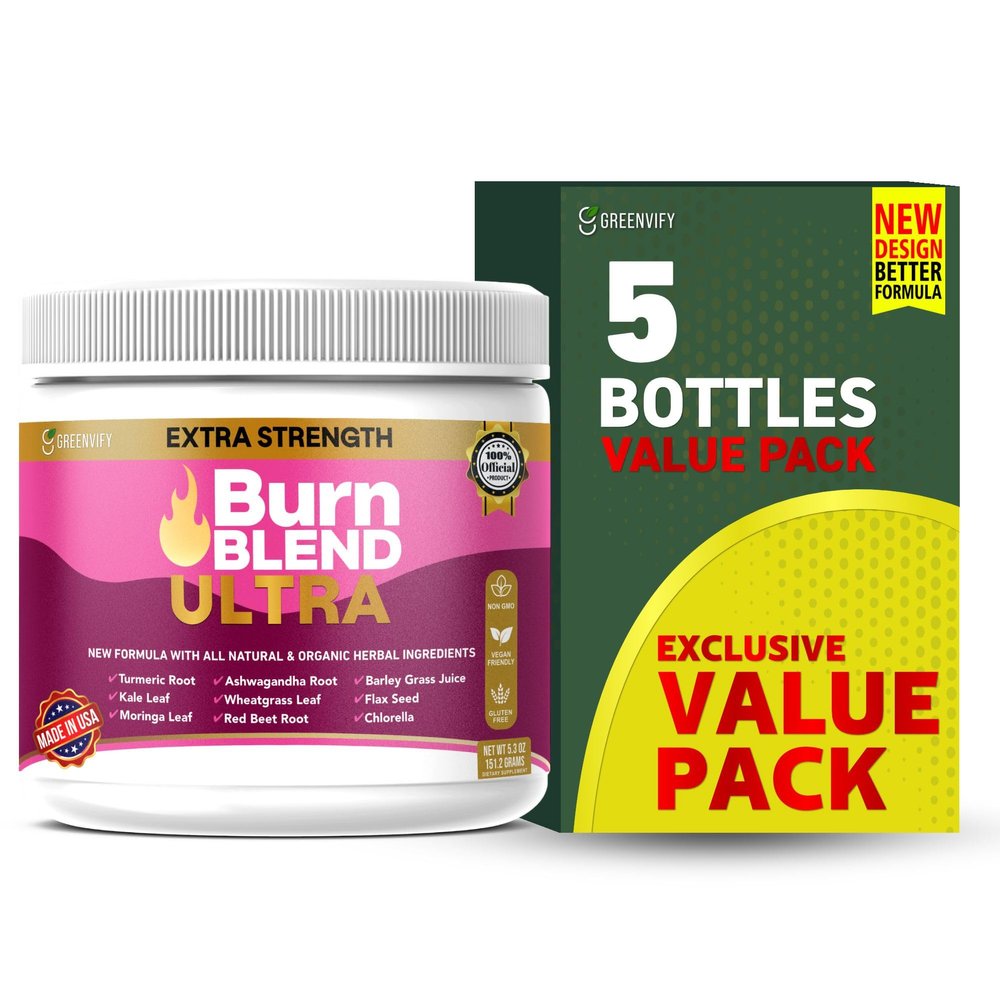 Extra Strength Burn Blend Powder, All Natural & Organic Herbal Ingredients, Vegan (5)