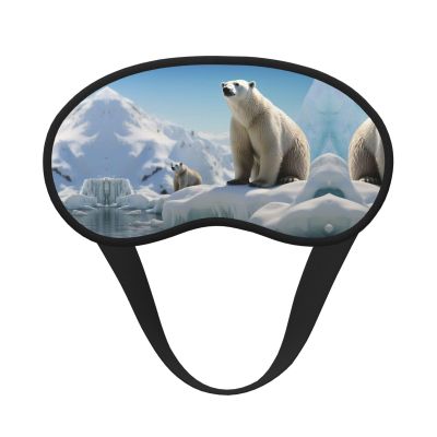 Polar Bear Penguin Eye Mask for Sleeping Soft Satin Sleep Shade Cover Blindfold with Elastic Strap Travel Nap Blackout Eye Shade Cover for Women Men