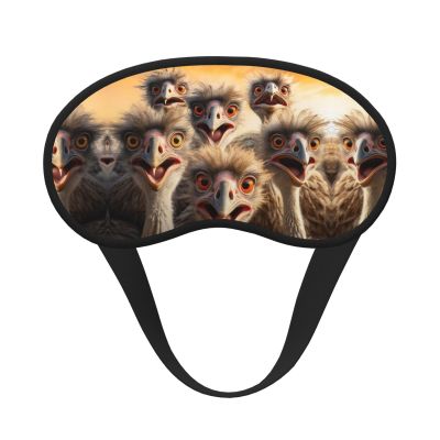 A Flock of Ostriches Eye Mask for Sleeping Soft Satin Sleep Shade Cover Blindfold with Elastic Strap Travel Nap Blackout Eye Shade Cover for Women Men