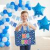 Big Brother Gift Bag for Men Boys, Wave Star Big Bro Gift Bag with Tissue Paper and Greeting Card Blue Wrapping Paper Brother Birthday Party Decoration for Men Kid Baby Boy Birthday Party Supplies view 2