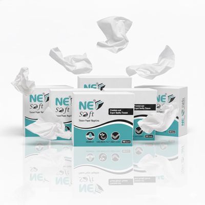 NE Soft Premium Tissue Paper Napkins, Ultra Soft, Chemical Free, OBA Free, Absorbent, 100% Virgin Pulp, Export Quality (Regular, 500, Piece)