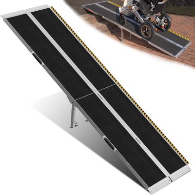 VNN 8ft Wheelchair Ramp with 4 Support Legs, Seamless Portable Aluminum Ramps for Wheelchairs for Home Steps & Stairs, Heavy Duty Non-Slip Mobility Scooter Threshold Ramp, 800lbs Capacity