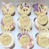 10 Pcs Happy Easter Cupcake Toppers Gold Acrylic Mirror Disc Bunny Cake Topper Happy Easter Cupcake Topper for Spring Decorations view 2