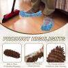 uxcell 4 Pcs Mop Slippers, Mop Socks Microfiber Shoe Covers Washable Mopping Slippers for Floor Cleaning Office Home Use Women Men, Floral Lace, Coffee view 3