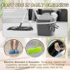 uxcell 4 Pcs Mop Slippers, Mop Socks Microfiber Shoe Covers Washable Mopping Slippers for Floor Cleaning Office Home Use Women Men, Floral Lace, Coffee view 4