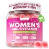 90 Count Womens Multivitamin Gummy, Methylated Multivitamin for Women with Iron, Biotin, Vitamins A, C, E, D3, K2 and B Complex for Beauty, Immune, Hair & Skin, Vegan, Sugar Free, Mixed Berry Flavor