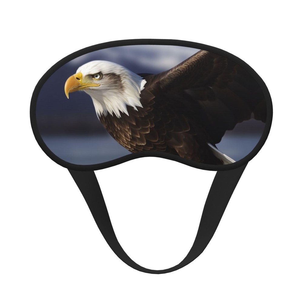 Animals Bald Eagle Eye Mask for Sleeping Soft Satin Sleep Shade Cover Blindfold with Elastic Strap Travel Nap Blackout Eye Shade Cover for Women Men