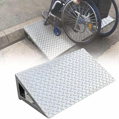 Heavy Duty Portable Wheelchair Ramp - Non-Skid Stainless Steel, Stable Design for Mobility Scooters, Curbs & Thresholds, Easy Access & Safety