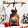 Flame Baseball U 1Pcs Polyester Christmas Drawstring Gift Bags Xmas Candies Goody Party Favor Supplies 5X7 Inch view 4