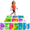 JUEOQOY Sensory Floor Tiles for Kids Ages 3+ 12 Inch Ocean-Themed Liquid Step-On Tiles with Moving Sea Creatures, Non-Slip Base for Interactive Play in Playroom or Classroom (6 Pack) view 1