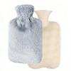 2L Hot Water Bottle with Cover, Natural Rubber Hot Water Bag for Menstrual Cramps Pain Relief & Hand Feet Warmer, Leakproof Hot Cold Compress for Neck, Shoulder, Hands & Feet (Grey) view 1