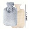 2L Hot Water Bottle with Cover, Natural Rubber Hot Water Bag for Menstrual Cramps Pain Relief & Hand Feet Warmer, Leakproof Hot Cold Compress for Neck, Shoulder, Hands & Feet (Grey) view 2