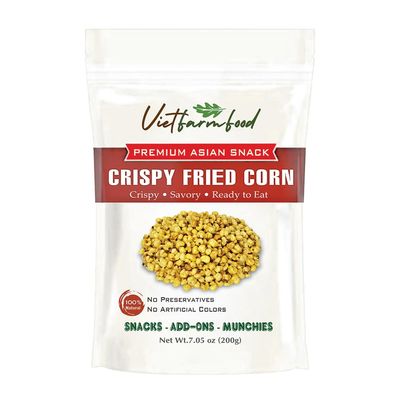 CRISPY FRIED CORN 7.05 Oz (200g) VIETFARMFOOD: Savory & Crunchy Ready to Enjoy, Great for Snacking, Toppings or Gifting