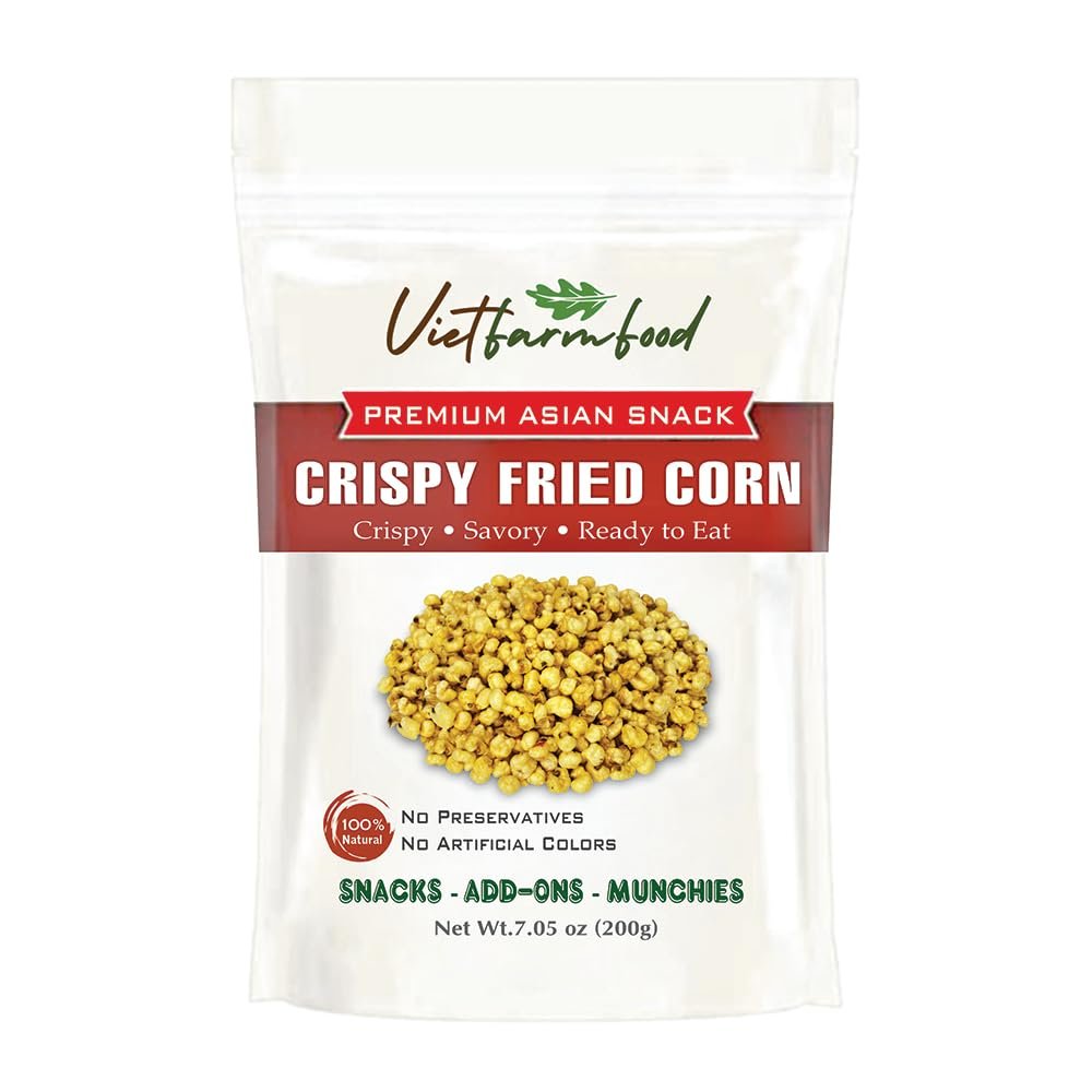 CRISPY FRIED CORN 7.05 Oz (200g) VIETFARMFOOD: Savory & Crunchy Ready to Enjoy, Great for Snacking, Toppings or Gifting