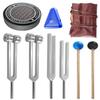 Tuning Forks for Healing Set 128Hz 256Hz 512Hz 528Hz with Sound Therapy Frequency Kit with Activator, Mallet, Massage Base and Storage Bag view 1