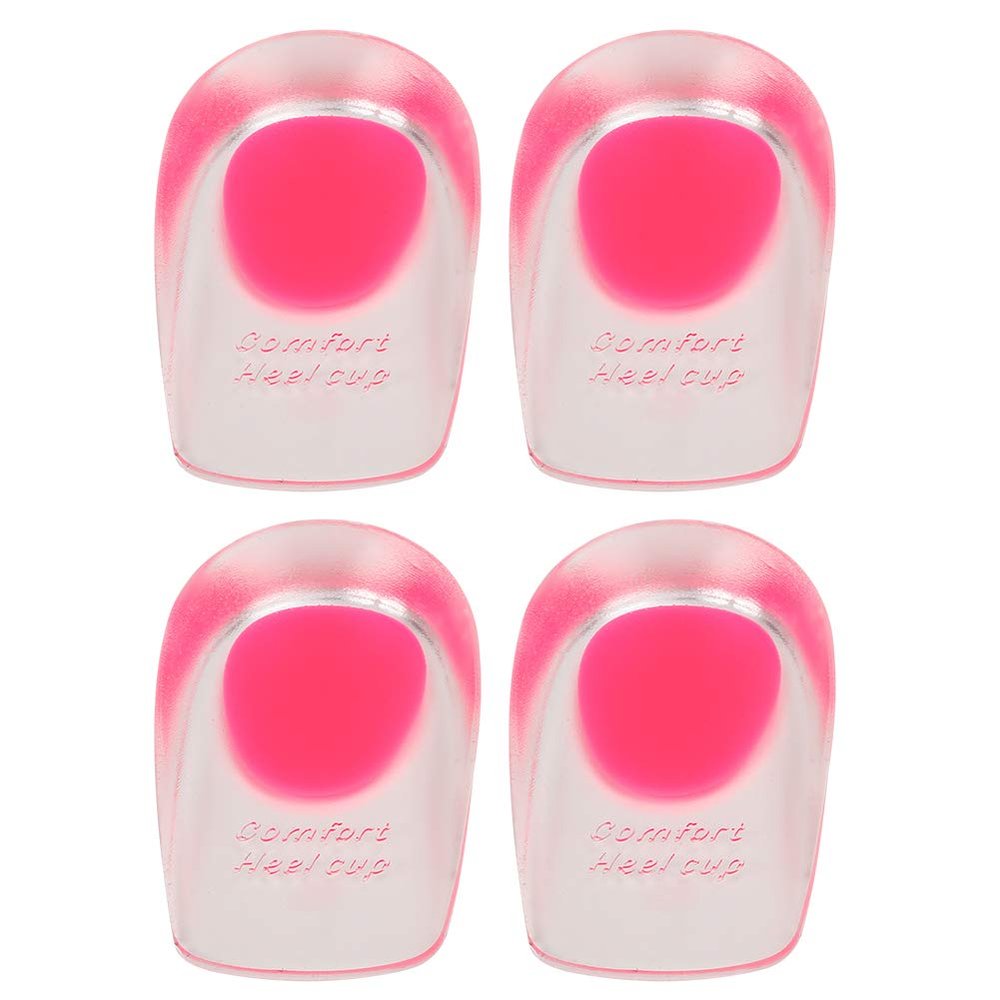 2 Pairs Soft Universal Women Silicone Heel Cushion Massage Foot Pain Relief Shoe Pad Insole for Heel Pain and Comfortable Walking Transparent 10.5x6x2.3cm 167g