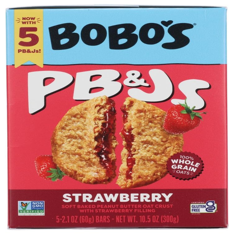 Bobo's Oat Bars Strawberry Jam PBJ 5ct, 10.5 OZ