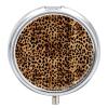 Leopard Patterned Wallpaper Pill Box,3 Compartments Round Small Pills Case Moisture-Proof Portable Pill Container for Travel Vitamins Fish Oil Supplements view 1