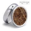 Leopard Patterned Wallpaper Pill Box,3 Compartments Round Small Pills Case Moisture-Proof Portable Pill Container for Travel Vitamins Fish Oil Supplements view 2