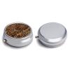 Leopard Patterned Wallpaper Pill Box,3 Compartments Round Small Pills Case Moisture-Proof Portable Pill Container for Travel Vitamins Fish Oil Supplements view 3
