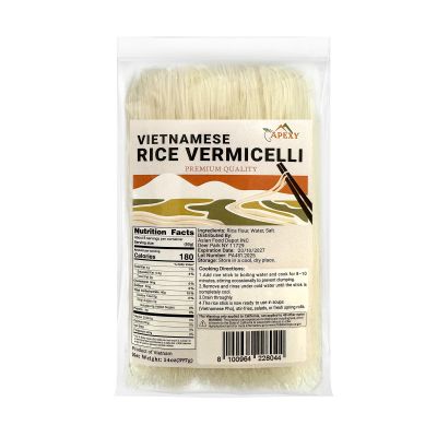 Apexy Vietnamese Rice Vermicelli, 14 oz Pack of 6 Thin Rice Noodles for Pho, Stir-Fry, Spring Rolls & Noodle Soups