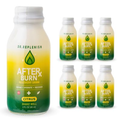AFTERx Burn Recovery Drink | Citrus Flavor | Post-Workout Hydration & Restoration | 6 Pack / 2 FL OZ