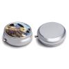 Massage Stones with Daisy Pill Box,3 Compartments Round Small Pills Case Moisture-Proof Portable Pill Container for Travel Vitamins Fish Oil Supplements view 3