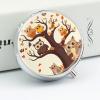 Cartoon Family Owls On The Brown Tree Pill Box,3 Compartments Round Small Pills Case Moisture-Proof Portable Pill Container for Travel Vitamins Fish Oil Supplements view 4