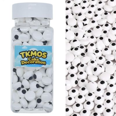 10mm Candy Eyeballs- Candy Eyes for Cake Decorating, 1cm Eyeball Candy Sprinkles for Cookie, Cupcake Toppers(100g/3.5oz) (Small eyes)