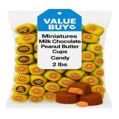Milk Chocolate Peanut Butter Cup Candies 2 LB Bulk Individually Wrapped Chocolate Treats Approx. 105 Pieces Party Favors, Snacks & Holiday Candy