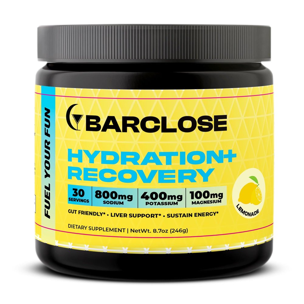 Barclose Hydration & Recovery Drink Mix | Milk Thistle, DHM, Electrolytes, L-Theanine, Ginger & B-Vitamins | Supports Hydration, Liver Health & Next-Day Recovery | Lemonade Flavor | 30 Servings