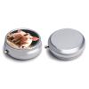 Cute Pigs Pill Box,3 Compartments Round Small Pills Case Moisture-Proof Portable Pill Container for Travel Vitamins Fish Oil Supplements view 3