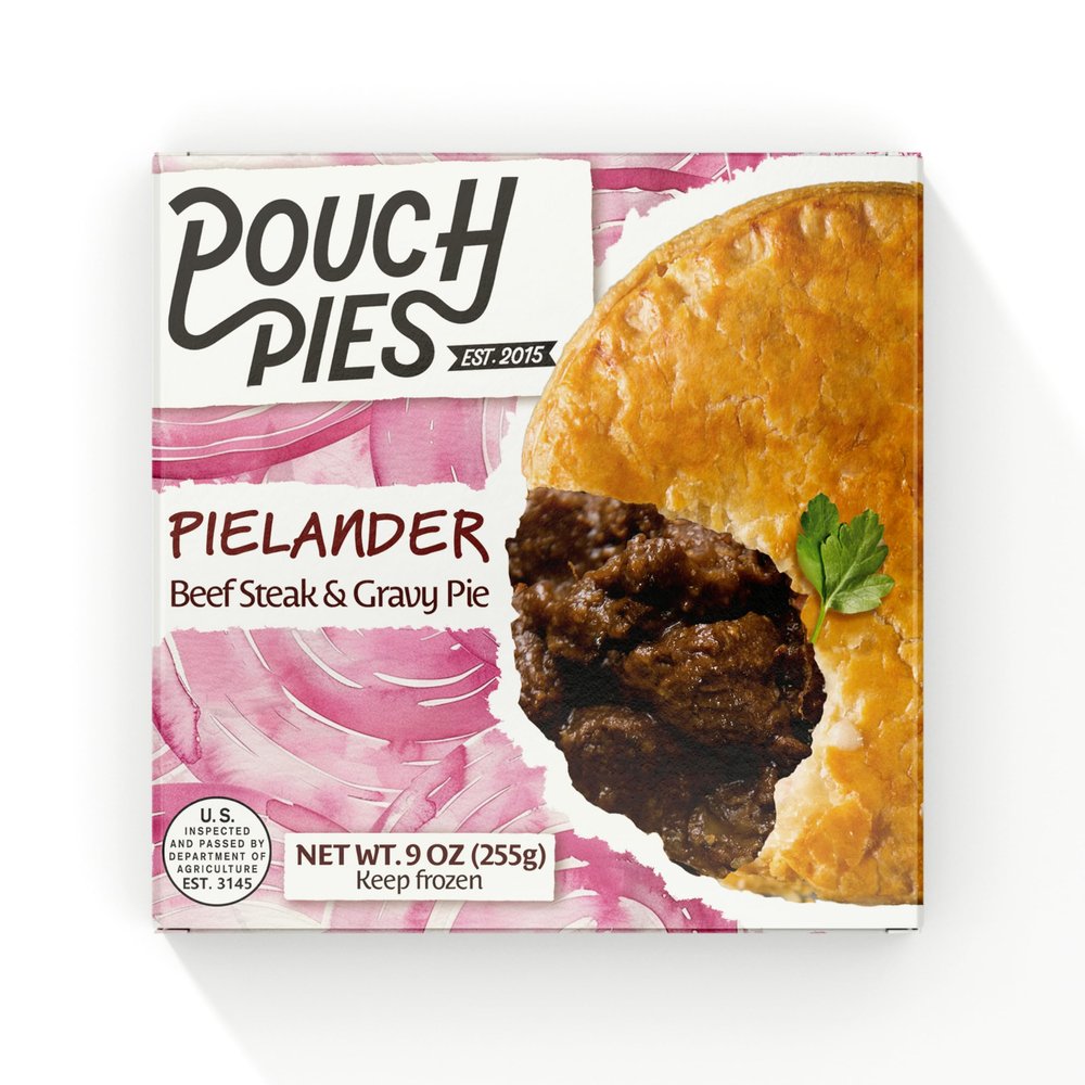 Pouch Pies Savory Meat Pies Family Meal 12 Pack, Meal Pie Flaky Puff Pastry, Frozen Ready-to-Bake (Steak Pie 9oz)