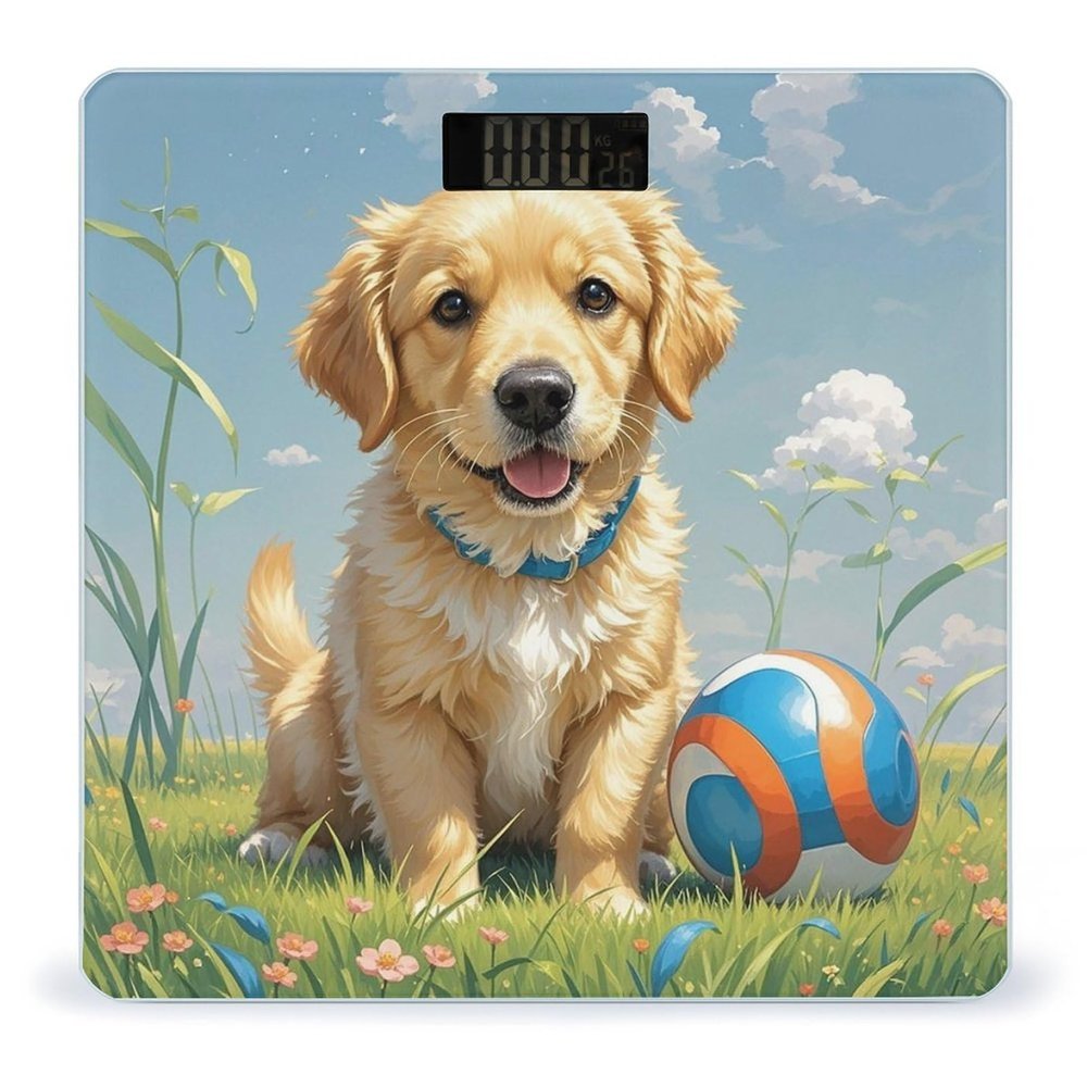 Dog and Toy Ball Bathroom Scale Digital Weight Scale Precision 400 Lbs Weighing Scales Large with LCD Backlight Display BMI Measures
