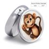 Cute Monkey Pill Box,3 Compartments Round Small Pills Case Moisture-Proof Portable Pill Container for Travel Vitamins Fish Oil Supplements view 2