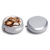 Cute Monkey Pill Box,3 Compartments Round Small Pills Case Moisture-Proof Portable Pill Container for Travel Vitamins Fish Oil Supplements view 3