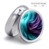 Light Emerald Green and Purple Pill Box,3 Compartments Round Small Pills Case Moisture-Proof Portable Pill Container for Travel Vitamins Fish Oil Supplements view 2