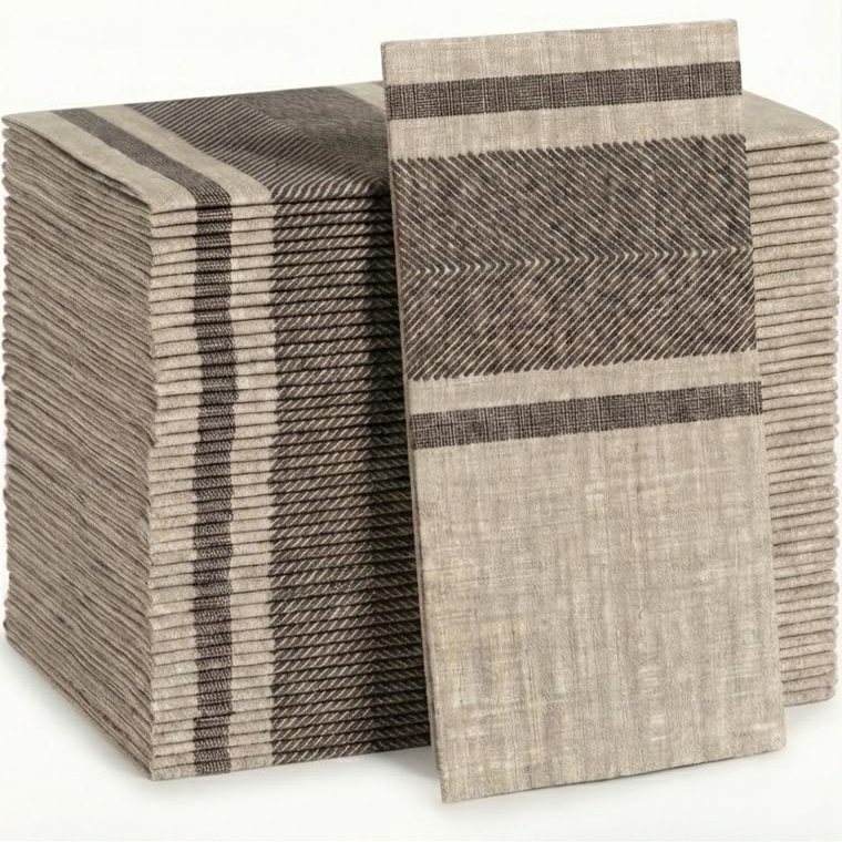 Made in Italy Linen-Feel Disposable Guest Towels - Premium Airlaid Cloth-Like Bathroom Napkins, Soft & Absorbent Luxury Hand Towels, Elegant Dinner Napkins for Parties, Events, Bulk 500 Count