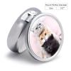 Cats Pill Box,3 Compartments Round Small Pills Case Moisture-Proof Portable Pill Container for Travel Vitamins Fish Oil Supplements view 2
