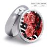Roses Flower Floral Zebra Stripes Pill Box,3 Compartments Round Small Pills Case Moisture-Proof Portable Pill Container for Travel Vitamins Fish Oil Supplements view 2