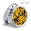 Mustard Yellow and Black Pill Box,3 Compartments Round Small Pills Case Moisture-Proof Portable Pill Container for Travel Vitamins Fish Oil Supplements view 2
